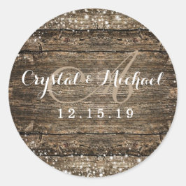 Adesivo Casamento no inverno Rustic Barn Wood Snowflakes