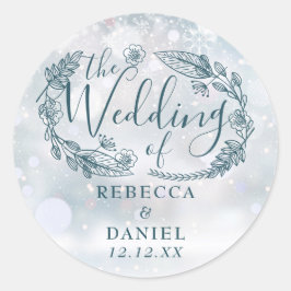 Adesivo Casamento no inverno Rustic Floral Snowflakes