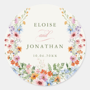Adesivo Casamento no Jardim de Flores Silvestres da Primav