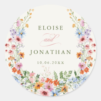 Adesivo Casamento no Jardim de Flores Silvestres da Primav