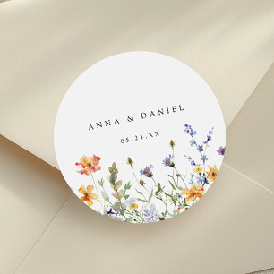 Adesivo Casamento no Jardim de Flores Silvestres de Verão
