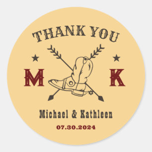 Adesivo Casamento no País do Monograma Boots Boots do Oest