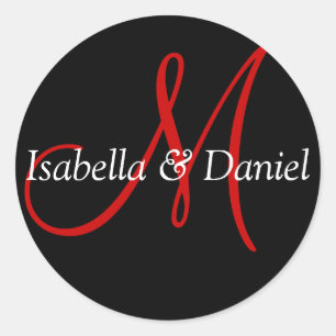 Adesivo Casamento Noiva Nomes Monograma Seal Elegante