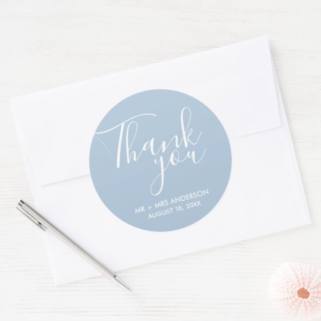 Adesivo Casamento Obrigado Blue Wedding Favor (Envelope)