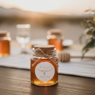 Adesivo Casamento Obrigado Caveira de Vaca Boho Deserto