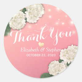 Adesivo Casamento Obrigado Hydrangea Flowers String Lights
