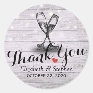 Adesivo Casamento Obrigado Óculos De Champanhe Luzes De M