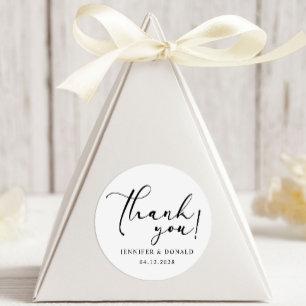 Adesivo Casamento Obrigado Simples Moderno Preto