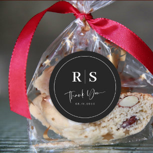 Adesivo Casamento Obrigado Sticker - Imagem Preta e Branca