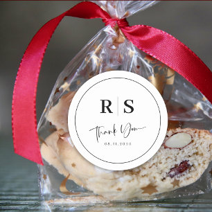 Adesivo Casamento Obrigado Sticker - Iniciais e Legança