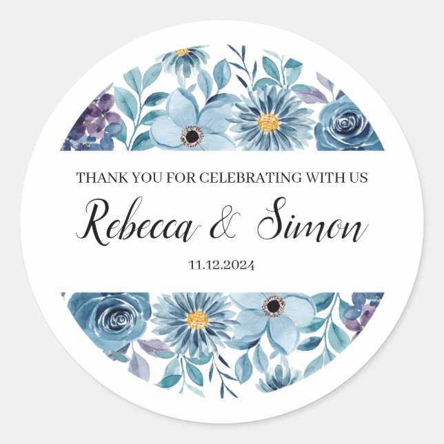 Adesivo Casamento Obrigado Stickers Greenery (Frente)