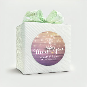 Adesivo Casamento Obrigado Vidros De Champanhe Luzes De Ma