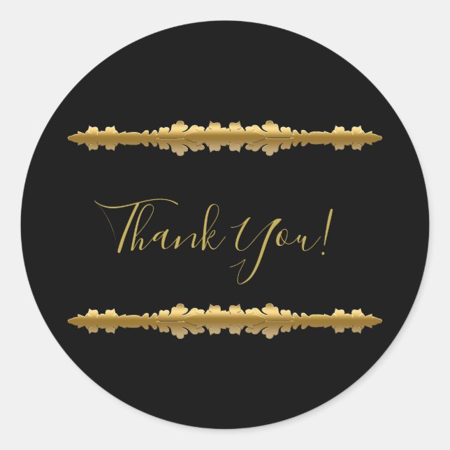 Adesivo Casamento Ornamental Dourado de luxo elegante (Frente)