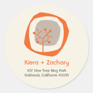 Adesivo Casamento outono de anéis de árvores de outono
