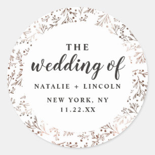 Adesivo Casamento outono de outono de Folhas de Cobre Rust