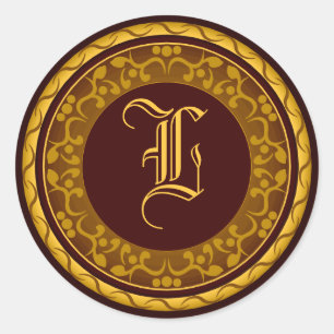 Adesivo casamento outono Monograma Autovelope Selo