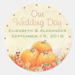Adesivo Casamento outono Pumpkin Guest Favor Obrigado