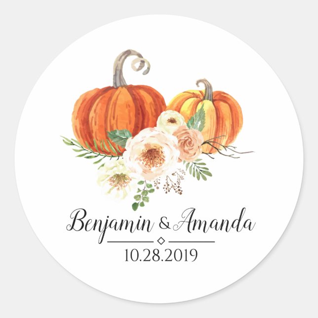 Adesivo Casamento outono Rustica Pumpkins (Frente)