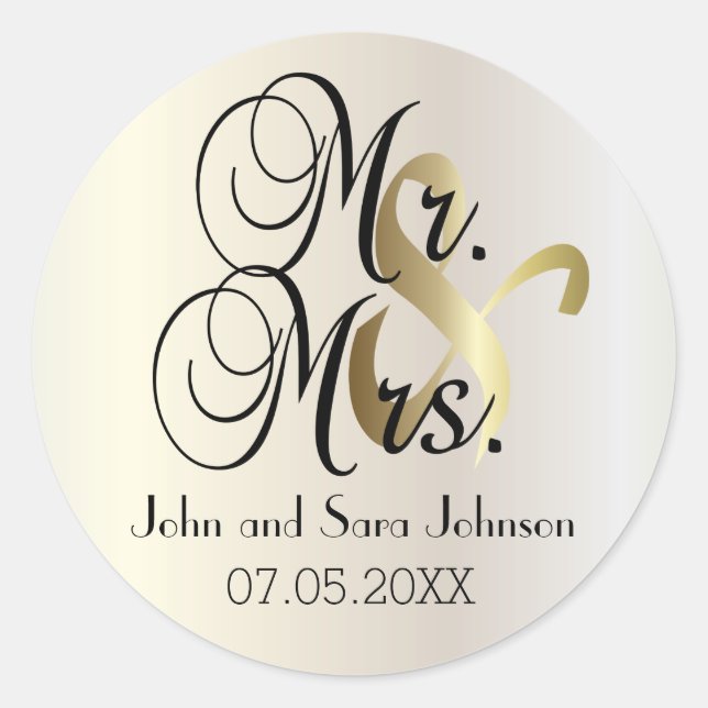 Adesivo Casamento para o Sr. & Sra. | Personalizar (Frente)
