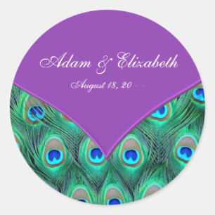 Adesivo Casamento Pavão Roxo Violeta
