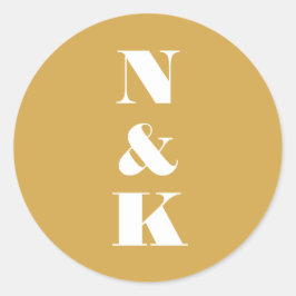 Adesivo Casamento Personalizado Amarelo-Amarelo do Monogra