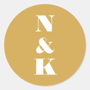 Adesivo Casamento Personalizado Amarelo-Amarelo do Monogra