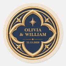 Casamento Personalizado Azul Marinho e Dourado