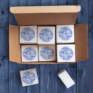 Adesivo Casamento Personalizado Azul Moderno e Coração d