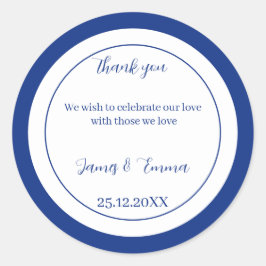 Adesivo Casamento Personalizado Azul Simples