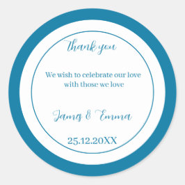 Adesivo Casamento Personalizado Azul Simples