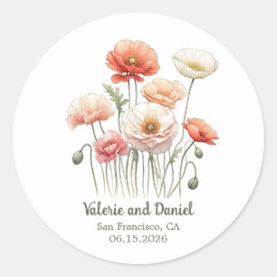 Adesivo Casamento Personalizado Bonito de Flores de Cópias