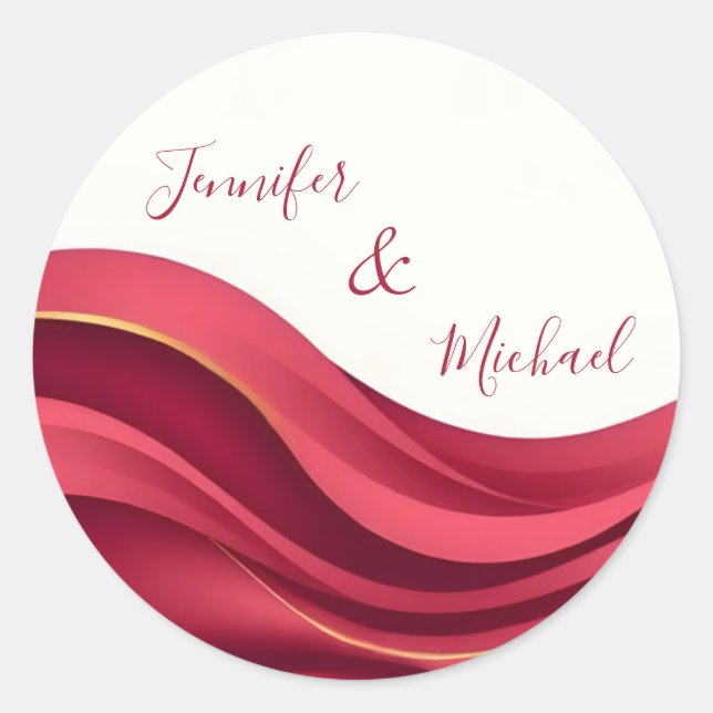 Adesivo Casamento Personalizado Borgonha (Frente)
