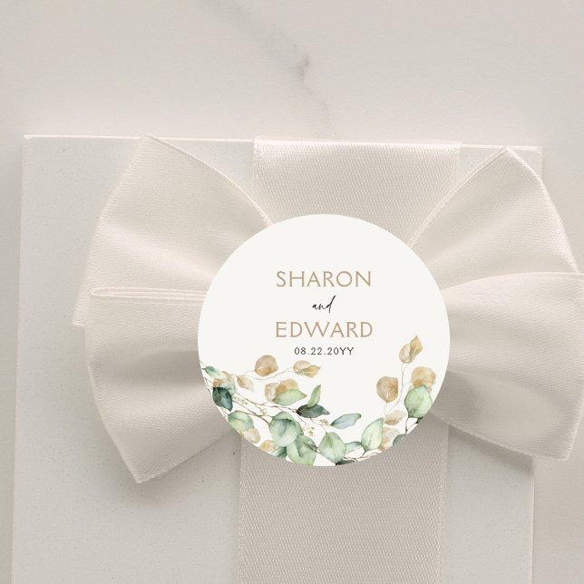 Adesivo Casamento Personalizado Botânico Eucalyptus Greene (Criador carregado)