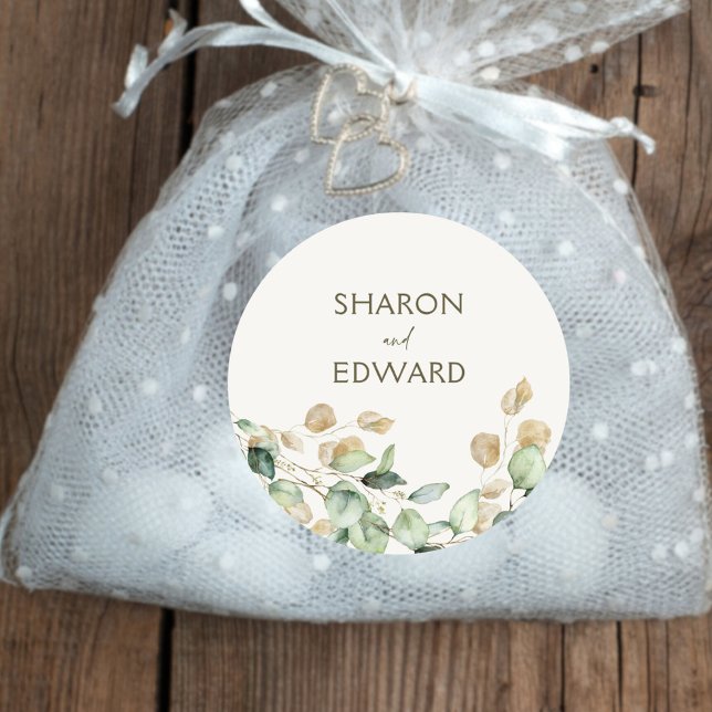 Adesivo Casamento Personalizado Botânico Eucalyptus Greene (Criador carregado)