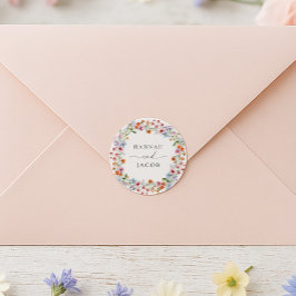 Adesivo Casamento Personalizado com Flor Silvestre Elegant