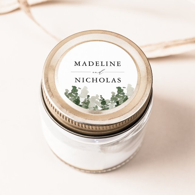 Adesivo Casamento Personalizado Da Floresta De Pinus Rusti (Criador carregado)