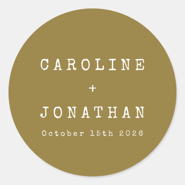 Adesivo Casamento Personalizado Da Máquina De Escrever Och (Frente)