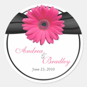 Adesivo Casamento personalizado da margarida do Gerbera