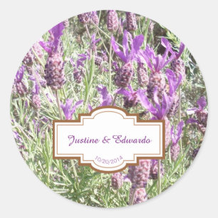Adesivo Casamento Personalizado das Flores da Lavanda Fran