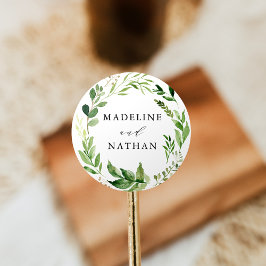 Adesivo Casamento Personalizado de Aquarela Verde