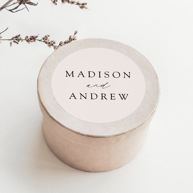 Adesivo Casamento Personalizado de Creme Elegante (Criador carregado)