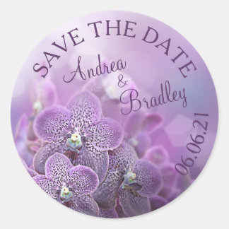 Adesivo Casamento Personalizado de Flor Orquídea Roxo