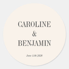 Adesivo Casamento Personalizado De Fundo De Marfim Elegant