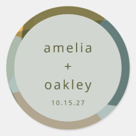 Adesivo Casamento Personalizado de Teal Verde da Abstrato 