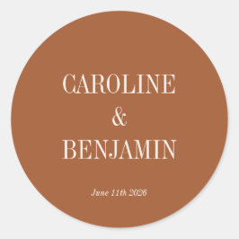 Adesivo Casamento Personalizado de Terracotta Elegante Sim