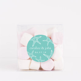 Adesivo Casamento Personalizado de Turquesa e Starfish Bra