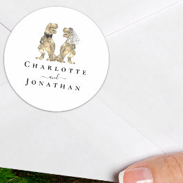 Adesivo Casamento Personalizado Dinossauro Preto e Branco