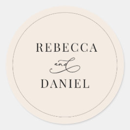 Adesivo Casamento Personalizado do Blush Neutro Simples Bo