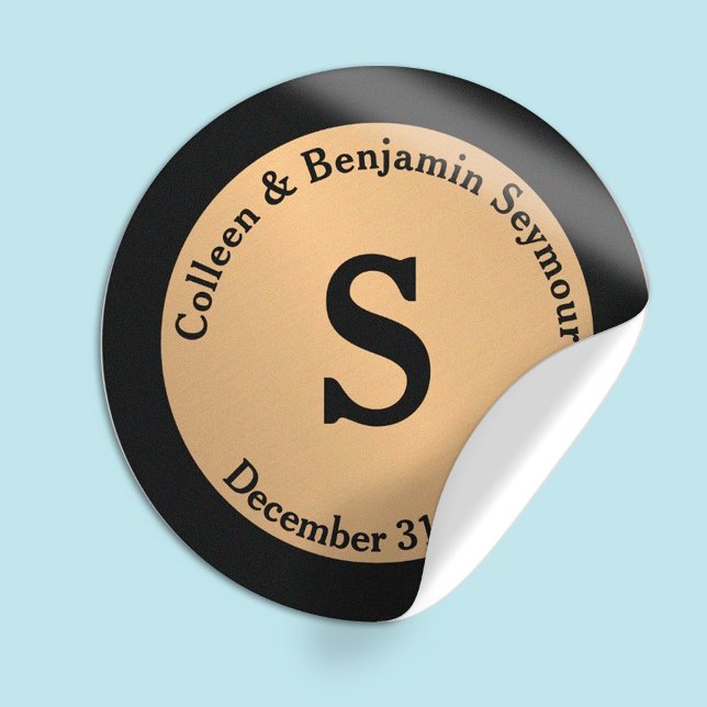 Adesivo Casamento Personalizado do Monograma da Bolinhas D (Criador carregado)