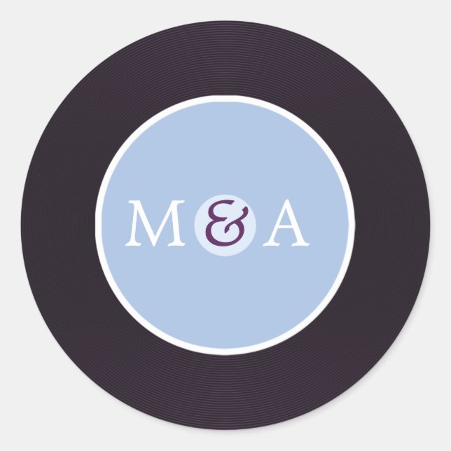 Adesivo Casamento Personalizado Do Registro De Vinilo (Frente)